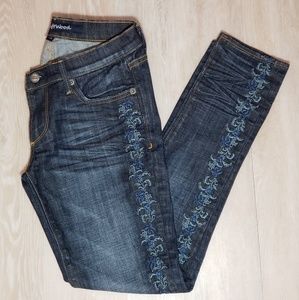 Driftwood embroidered skinny jeans